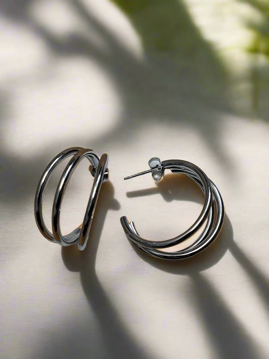 Bali Silver Flare Earrings