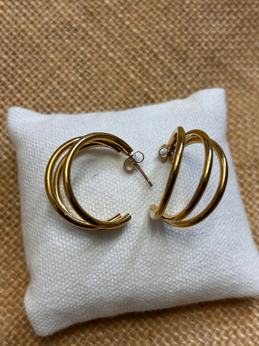 Bali Gold Flare Earrings